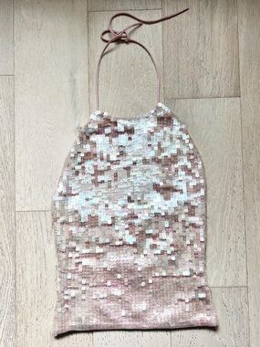 2001 RARE Vintage GAP | Pink Sequin Halter Top